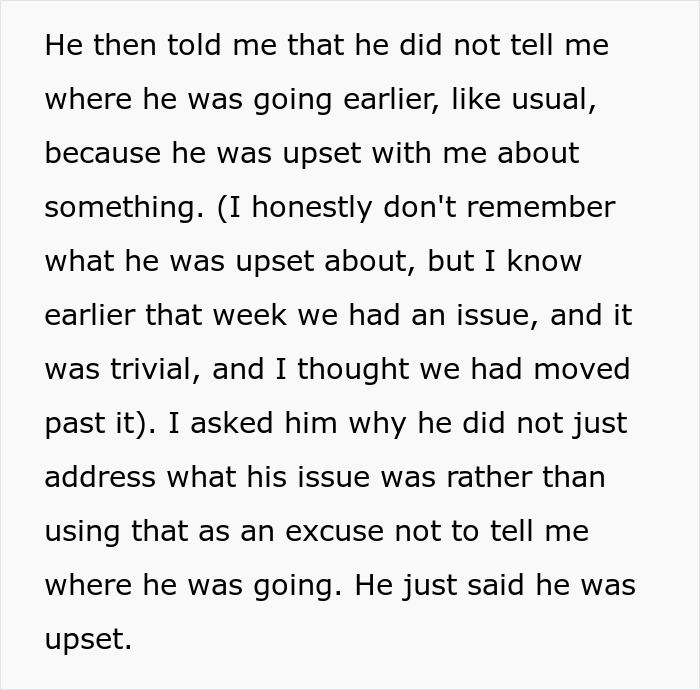 Text about a man’s suspicious work trip causing his girlfriend to rethink their relationship and trust issues. Text about a man’s suspicious work trip causing his girlfriend to rethink their relationship and trust issues.