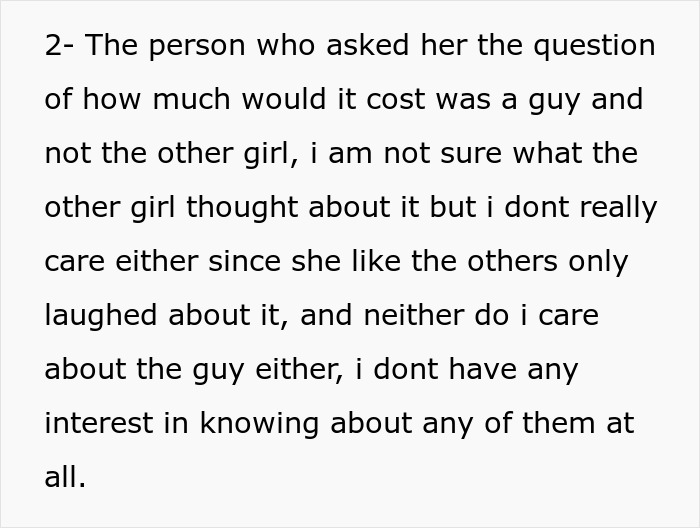 Text on a white background discussing a person questioning costs and reactions to a girlfriend kissing another woman in front of friends. Text on a white background discussing a person questioning costs and reactions to a girlfriend kissing another woman in front of friends.