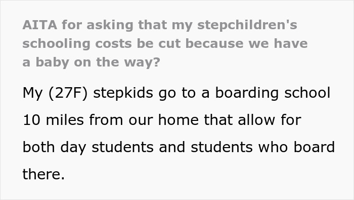 Woman asking about stepchildren attending home boarding school with mixed day and boarding students nearby Woman asking about stepchildren attending home boarding school with mixed day and boarding students nearby