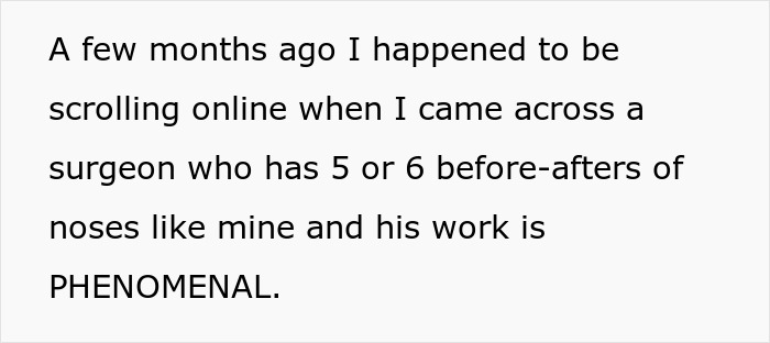Text about choosing nose job over kids college funds after seeing surgeon's impressive before-and-after nose photos online. Text about choosing nose job over kids college funds after seeing surgeon's impressive before-and-after nose photos online.