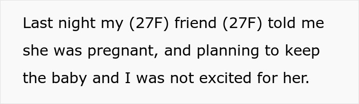 Text on screen showing a friend revealing her pregnancy, sparking tension over irresponsible decisions.