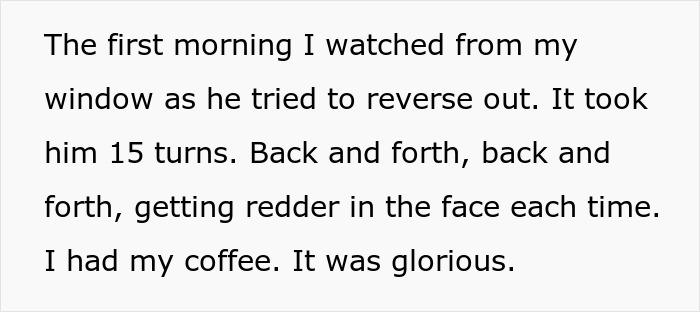 Neighbor takes revenge as male Karen refuses to park his car properly despite multiple warnings and attempts to reverse. Neighbor takes revenge as male Karen refuses to park his car properly despite multiple warnings and attempts to reverse.