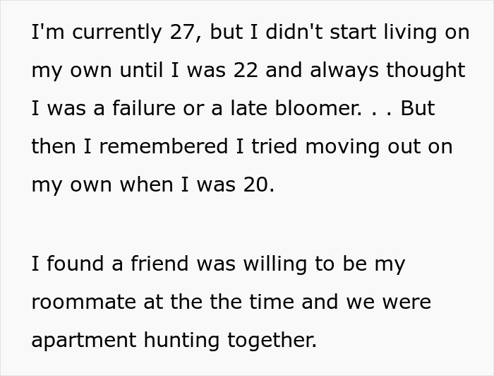 Alt text: Text excerpt discussing personal experience with entitled parents and autistic brother’s behavior in a family setting.