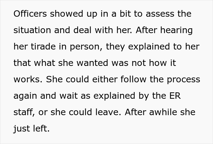 Officers responding to a Karen patient trying to impose rules on ER staff before calling the cops on the hospital team. Officers responding to a Karen patient trying to impose rules on ER staff before calling the cops on the hospital team.