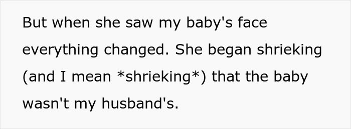 Text excerpt from a story where an Indian grandmother demands a DNA test, doubting the baby's paternity due to pale skin. Text excerpt from a story where an Indian grandmother demands a DNA test, doubting the baby's paternity due to pale skin.