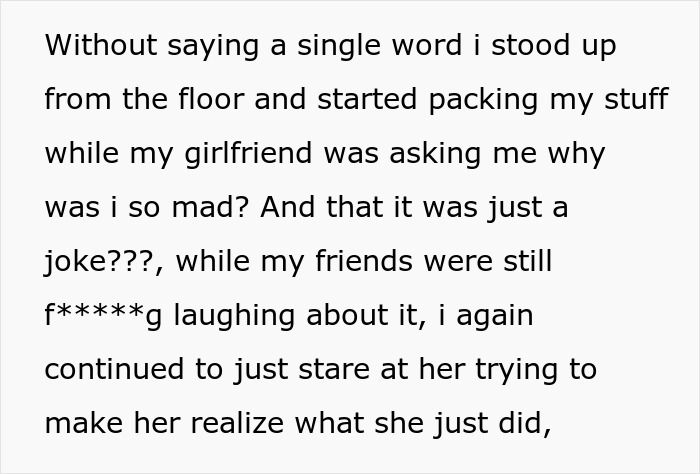 Text expressing frustration as girlfriend kisses another woman in front of friends, causing boyfriend to want to break up. Text expressing frustration as girlfriend kisses another woman in front of friends, causing boyfriend to want to break up.