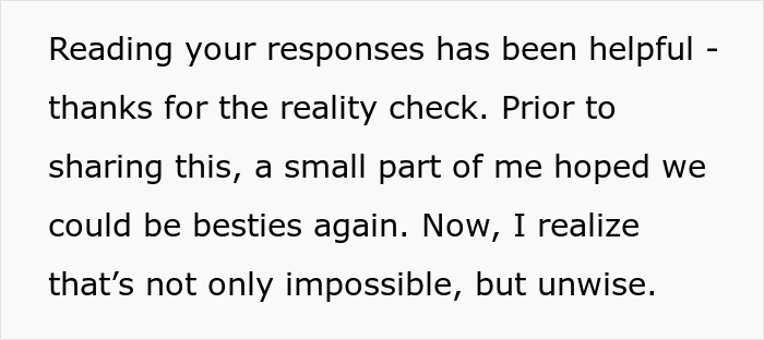 Text excerpt reflecting emotions after best friend no contact returns, realizing reconciliation may be unwise and impossible. Text excerpt reflecting emotions after best friend no contact returns, realizing reconciliation may be unwise and impossible.