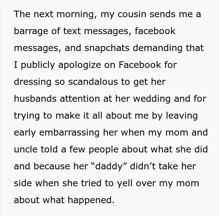 Text message conversation showing a bride mad at cousin over dress and wedding drama causing family tension. Text message conversation showing a bride mad at cousin over dress and wedding drama causing family tension.