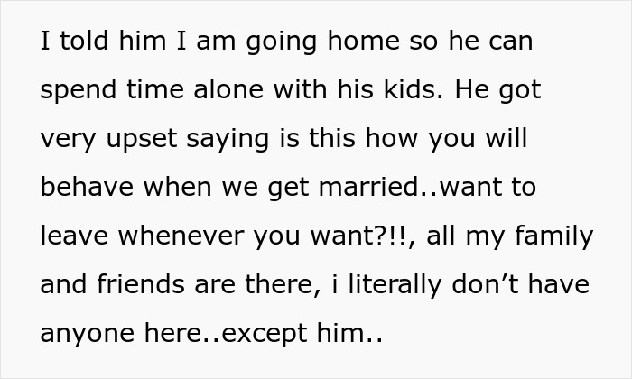 Text about fiance babysit daughter hunting, describing a conflict over spending time alone with kids before marriage. Text about fiance babysit daughter hunting, describing a conflict over spending time alone with kids before marriage.