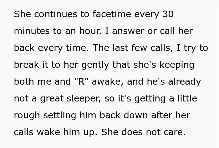 Mom panics and makes frequent calls while friend agrees to babysit overnight, struggling to settle the baby back to sleep. Mom panics and makes frequent calls while friend agrees to babysit overnight, struggling to settle the baby back to sleep.