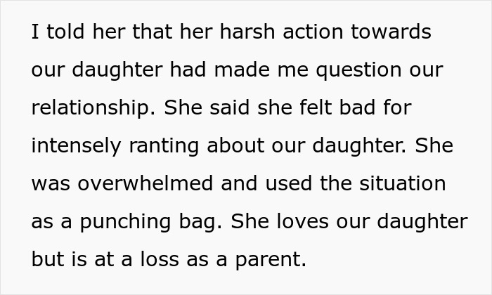 Text describing a man feeling like a single parent as his wife prioritizes work over their 10-year-old daughter. Text describing a man feeling like a single parent as his wife prioritizes work over their 10-year-old daughter.