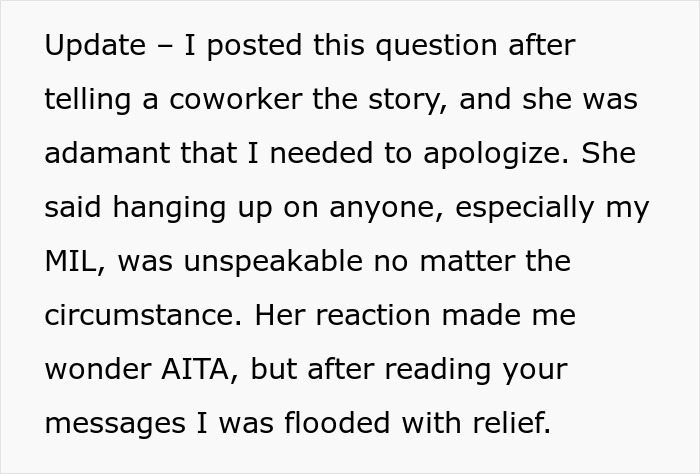 Text excerpt from a story about a woman purposely excluding her sick daughter-in-law from family holiday and the fallout.