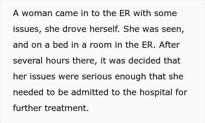 Woman in ER bed during treatment after trying to impose her rules on staff and calling cops when ignored Woman in ER bed during treatment after trying to impose her rules on staff and calling cops when ignored