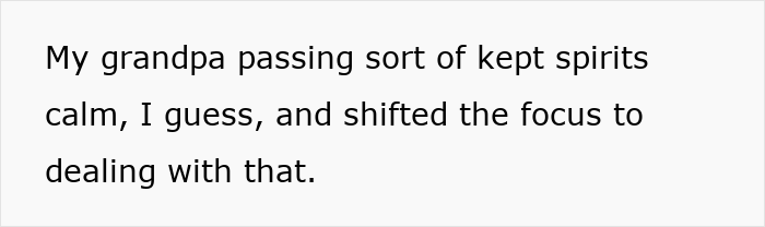 Text excerpt on a white background discussing emotions related to grandpa’s passing, reflecting mom affair college money dad themes. Text excerpt on a white background discussing emotions related to grandpa’s passing, reflecting mom affair college money dad themes.