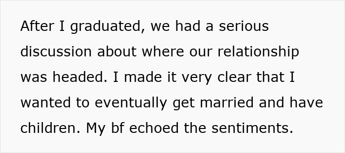 Text excerpt from a woman explaining relationship challenges after graduation, linked to success and moving abroad. Text excerpt from a woman explaining relationship challenges after graduation, linked to success and moving abroad.