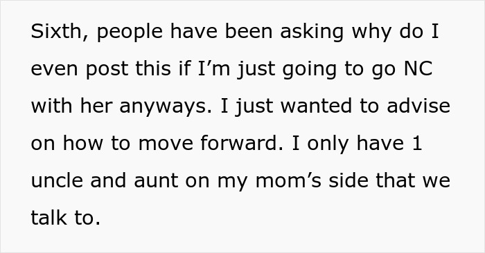 Text excerpt explaining family dynamics and moving forward despite a bride mad cousin dress wedding conflict. Text excerpt explaining family dynamics and moving forward despite a bride mad cousin dress wedding conflict.