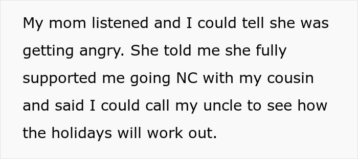 Text showing a bride mad at her cousin over a dress for a wedding, expressing family tension during the holidays. Text showing a bride mad at her cousin over a dress for a wedding, expressing family tension during the holidays.
