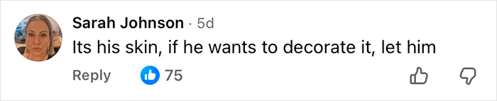 Comment from Sarah Johnson discussing a man who got his eyeballs tattooed and the dangerous process involved. Comment from Sarah Johnson discussing a man who got his eyeballs tattooed and the dangerous process involved.