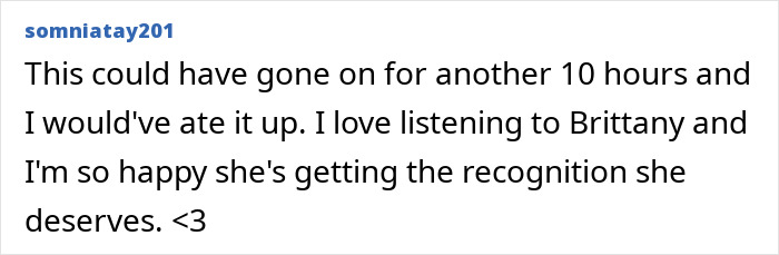 Comment praising Brittany Snow for her recognition and discussion on Hollywood’s hidden age rule for women in adult scenes.