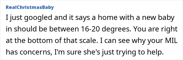 MIL Complains Couple's House Is Too Cold For Newborn, Stubborn DIL Gets Reality Check From Netizens MIL Complains Couple's House Is Too Cold For Newborn, Stubborn DIL Gets Reality Check From Netizens