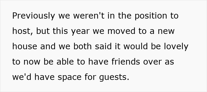 Text about wife preparing feast and having space for guests after moving to new house, sharing family fun plans. Text about wife preparing feast and having space for guests after moving to new house, sharing family fun plans.