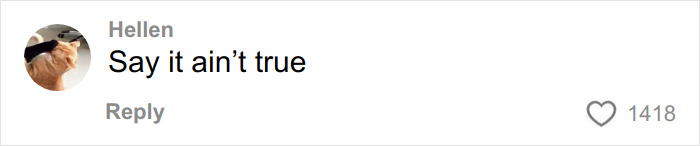 Comment on social media post saying Say it ain’t true with 1418 likes amid Chris Evans cheating rumors and viral blind items.