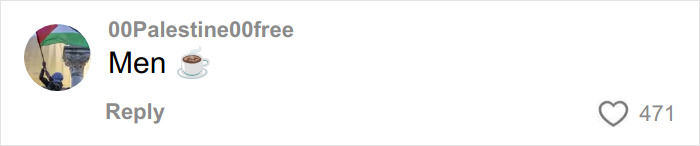 Comment on social media by user 00Palestine00free reading Men with a coffee cup emoji, discussing Chris Evans cheating rumors.