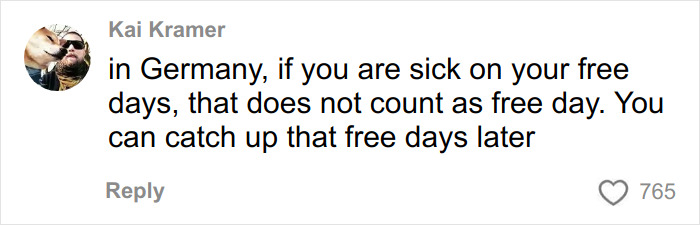 Comment discussing sick days policy in Germany, highlighting a contrast related to pay for ambulance rides in America. Comment discussing sick days policy in Germany, highlighting a contrast related to pay for ambulance rides in America.