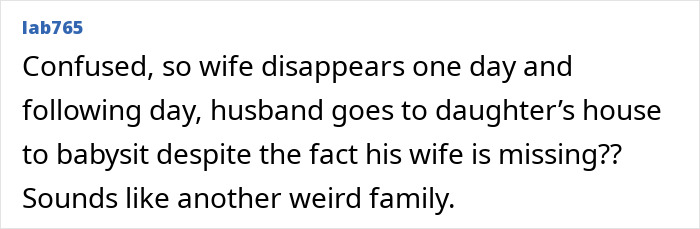 Comment expressing confusion about a missing woman whose body was discovered in a garage seven years later.
