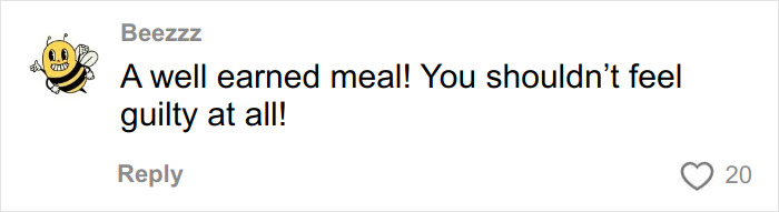 Comment on social media showing a user praising a well-earned meal while discussing surviving 27 days in NYC on $100. Comment on social media showing a user praising a well-earned meal while discussing surviving 27 days in NYC on $100.
