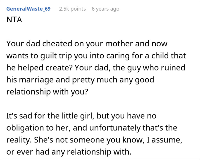 Woman refuses to pay for dad’s lovechild surgery using inheritance money, causing family conflict and dad branding her heartless.