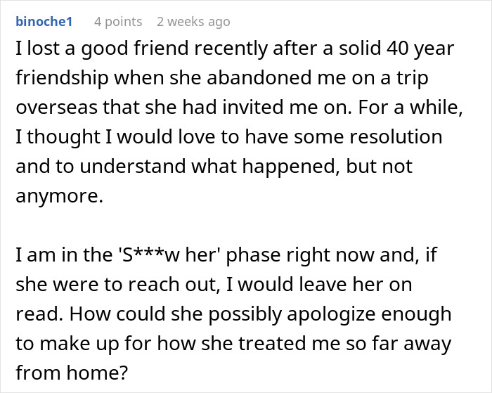 Screenshot of an online forum post sharing feelings about best friend no contact and the difficulty of reconciliation. Screenshot of an online forum post sharing feelings about best friend no contact and the difficulty of reconciliation.