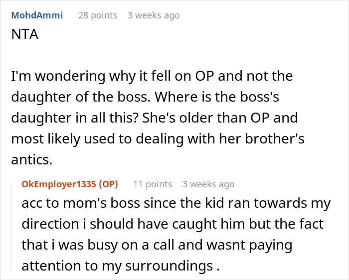 Reddit discussion about a teen being blamed for not stopping kid from running into traffic while busy on a call. Reddit discussion about a teen being blamed for not stopping kid from running into traffic while busy on a call.