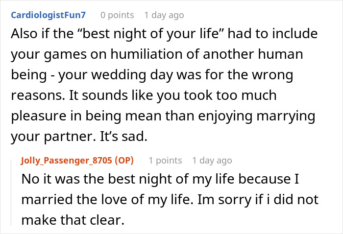 Comment section discussion about a bride’s savage revenge on a controlling mil with a special meal at the wedding. Comment section discussion about a bride’s savage revenge on a controlling mil with a special meal at the wedding.