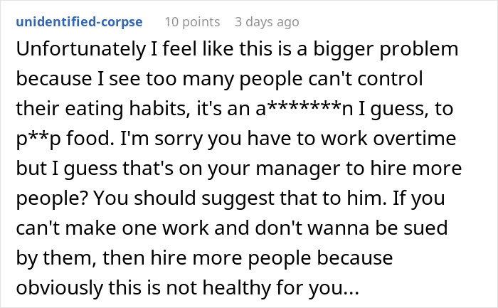 Woman struggles with eating what she shouldn’t at work, causing consequences for her coworker and office tension. Woman struggles with eating what she shouldn’t at work, causing consequences for her coworker and office tension.