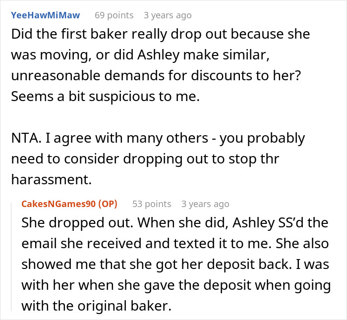 Online discussion about bride wanting to upgrade honeymoon at bridesmaid’s expense and facing backlash comments