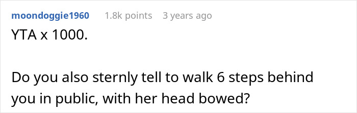 Screenshot of an online comment criticizing a man for repeatedly inviting guests and expecting his wife to cook.