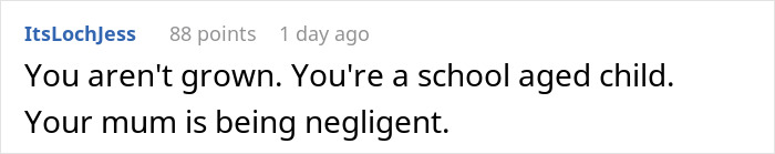 Comment calling out mom for retiring from parenting after telling kids to buy their own food in parenting debate online. Comment calling out mom for retiring from parenting after telling kids to buy their own food in parenting debate online.