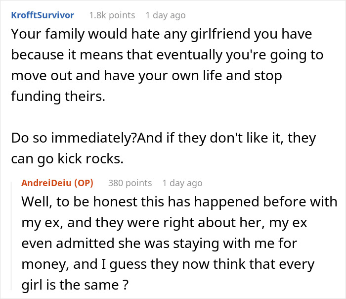 Man Realizes He’s Funding His Family’s Lifestyle After They Can’t Stop Hating On His GF Man Realizes He’s Funding His Family’s Lifestyle After They Can’t Stop Hating On His GF