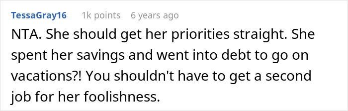 Comment discussing daughter spending money irresponsibly, affecting priorities and finances related to surgeries. Comment discussing daughter spending money irresponsibly, affecting priorities and finances related to surgeries.