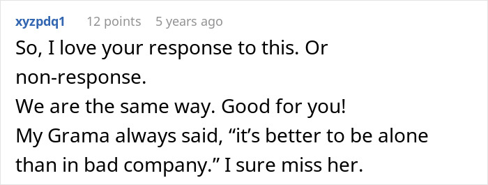 Screenshot of an online comment discussing a friend who doesn't understand why she can't bring clingy children on vacation. Screenshot of an online comment discussing a friend who doesn't understand why she can't bring clingy children on vacation.