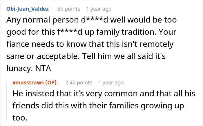 Reddit conversation about a woman baffled by her boyfriend&rsquo;s family&rsquo;s unusual Christmas traditions.