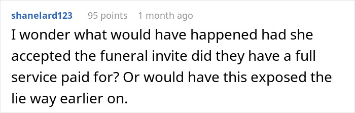 Screenshot of a social media comment discussing a late half-sis lying to get dad’s support with medical bills. Screenshot of a social media comment discussing a late half-sis lying to get dad’s support with medical bills.