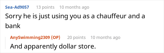 Screenshot of online comments discussing a woman buying expensive gifts for boyfriend&rsquo;s kids but being barred from Christmas.