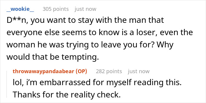 Screenshot of a Reddit conversation discussing a boyfriend opening the relationship but getting no dates, expressing frustration and honesty. Screenshot of a Reddit conversation discussing a boyfriend opening the relationship but getting no dates, expressing frustration and honesty.