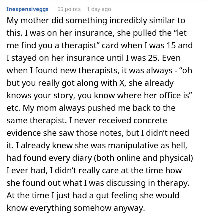 Woman discovering mother spied on therapy sessions, losing trust due to manipulation and invasive behavior.