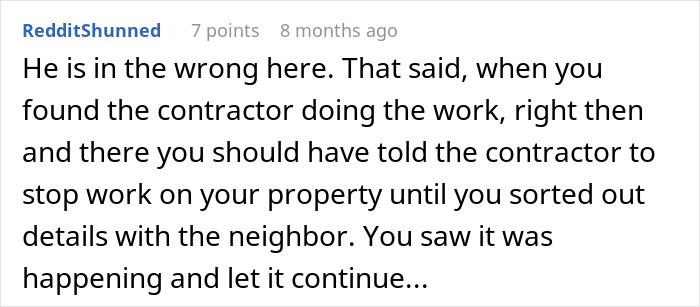 Reddit user comments on man refusing to pay $2000 after neighbor replaces rotten fence without agreement. Reddit user comments on man refusing to pay $2000 after neighbor replaces rotten fence without agreement.