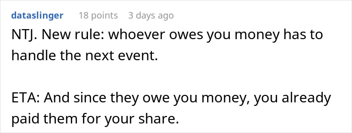 Comment on coworkers Venmo ghosting birthday organizer and the rule for who handles the next event when money is owed. Comment on coworkers Venmo ghosting birthday organizer and the rule for who handles the next event when money is owed.