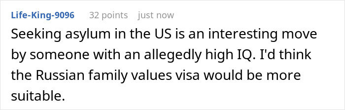 Comment on forum discussing South Korea’s smartest man mocked for seeking US asylum over questionable reasons. Comment on forum discussing South Korea’s smartest man mocked for seeking US asylum over questionable reasons.