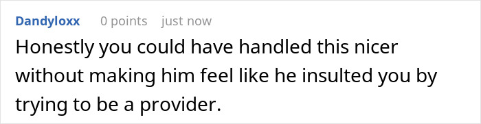 Screenshot of an online comment discussing a woman refusing to quit her job after her husband’s promotion and gender roles debate.